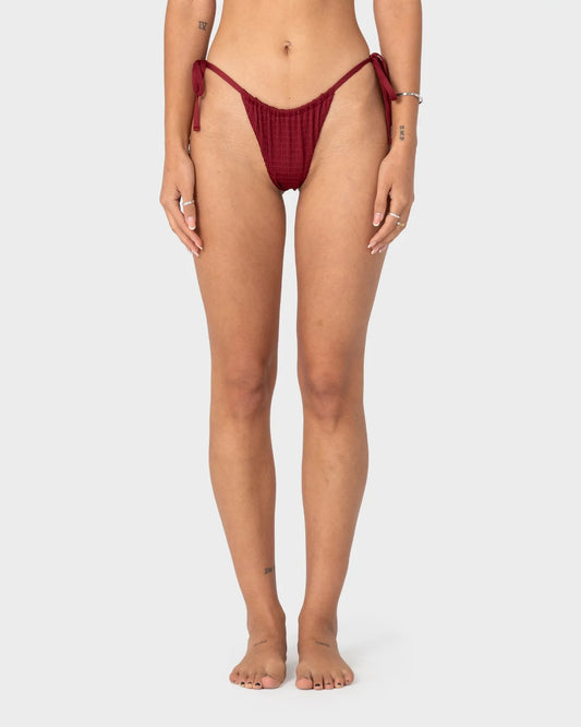 Rusty Cedar Side Tie Cheeky Bikini Bottom - essential surf and skate
