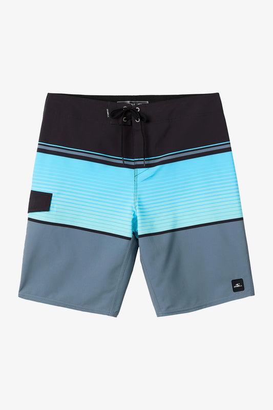 O’NEILL BOY'S LENNOX STRIPE 18 BOARDSHORTS - BLACK