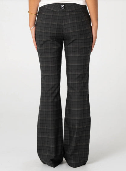Rusty Plaid Mummy Low Rise Suit Pant
