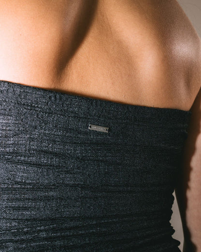 Rusty Bloomed Lace Mini Tube Dress