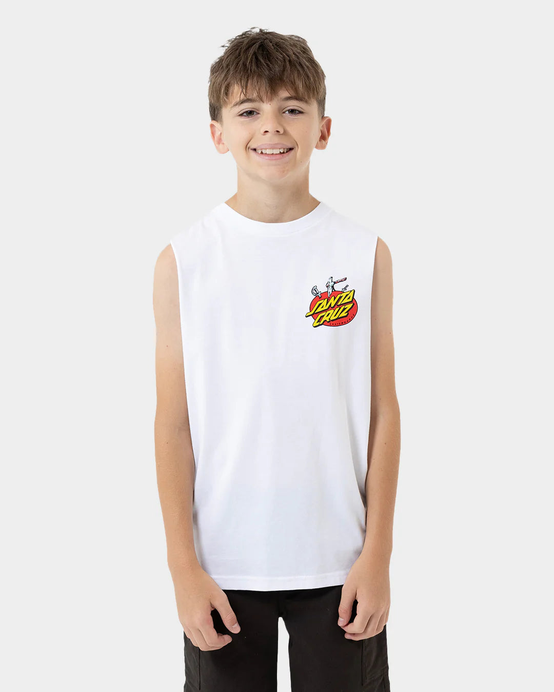 Santa Cruz Gremlin Patrol Boys Muscle T-shirt White