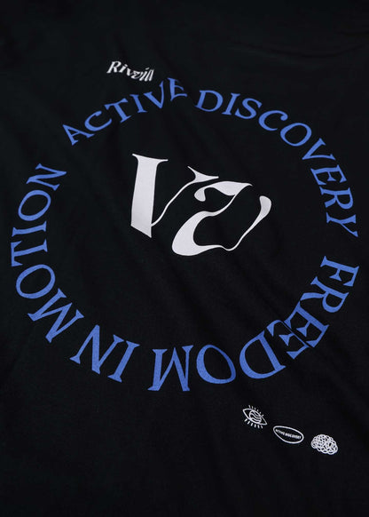 RIVVIA REPLAY T-SHIRT : BLACK - essential surf and skate