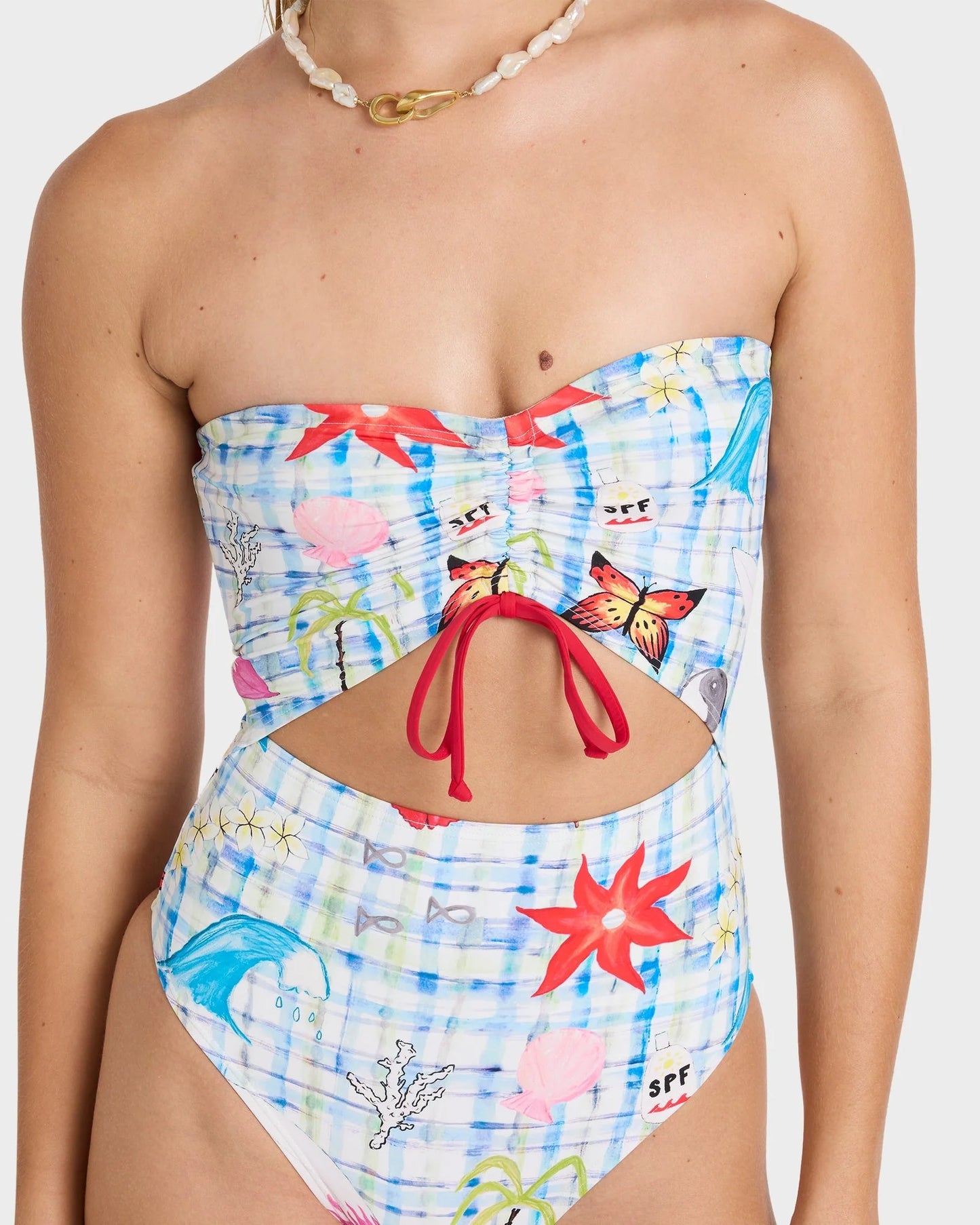 Billabong Womens Lottie Hall Summer Bandeau One Piece Swimsuit