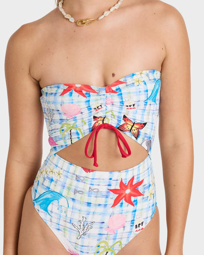 Billabong Womens Lottie Hall Summer Bandeau One Piece Swimsuit