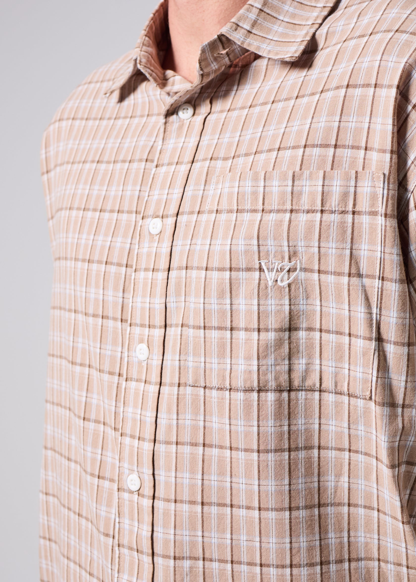 RIVVIA VV CHECK LS SHIRT : BROWN - essential surf and skate