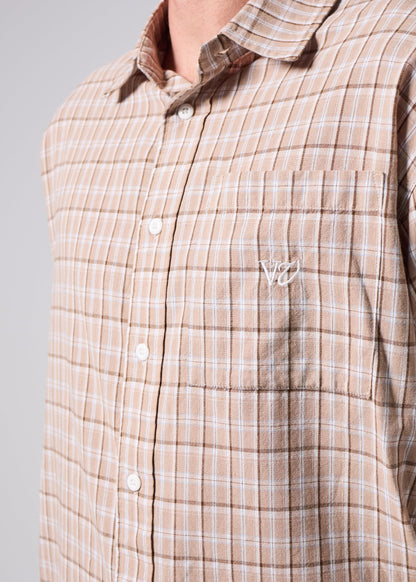 RIVVIA VV CHECK LS SHIRT : BROWN - essential surf and skate