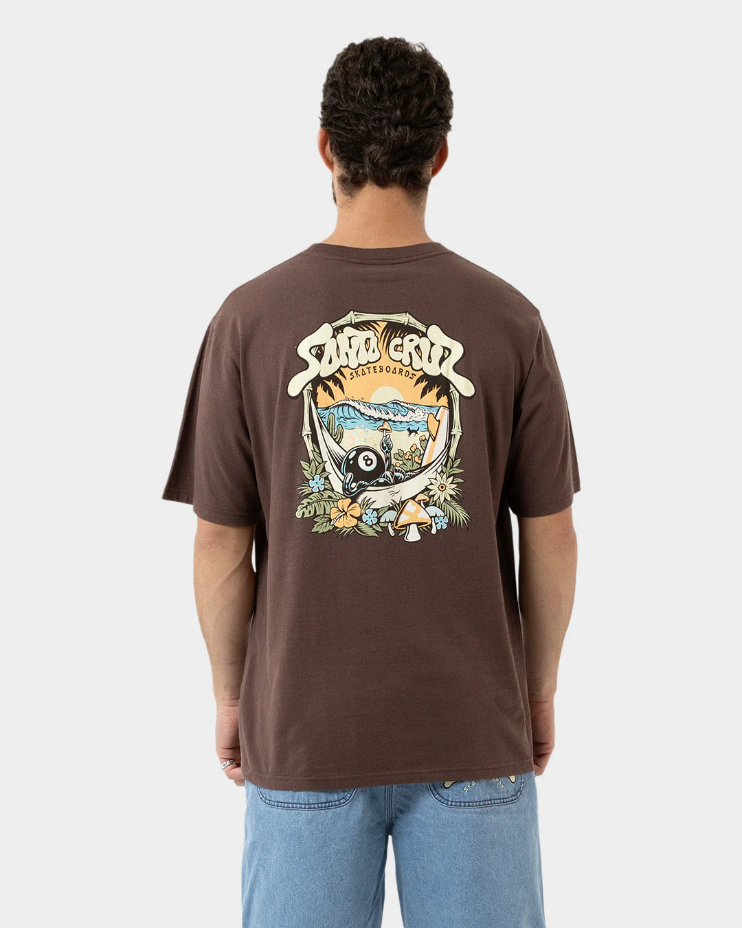 Santa Cruz Winkowski 8baller Triparch Men's T-shirt Brown - essential surf and skate