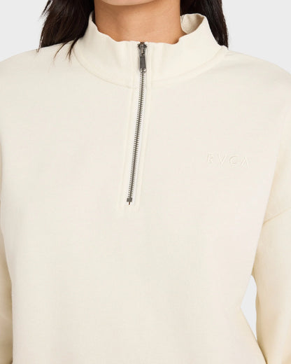 RVCA WOMENS 1/4 ZIP FLEECE JUMPER - essential surf and skate