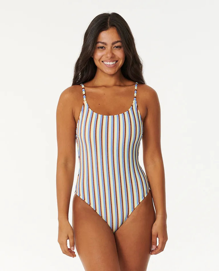 Tropics Stripe Cheeky Onepiece