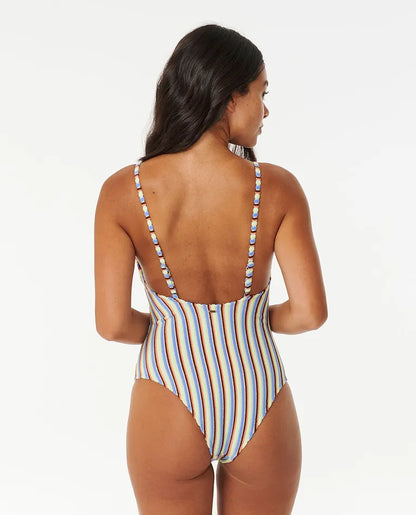 Tropics Stripe Cheeky Onepiece