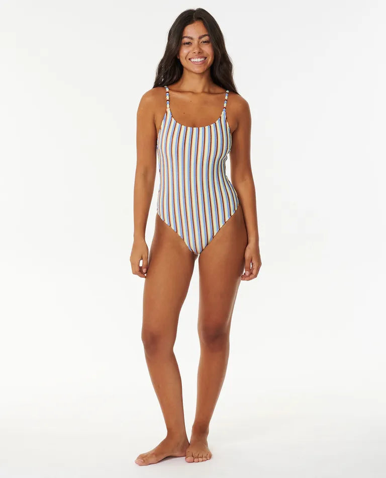 Tropics Stripe Cheeky Onepiece