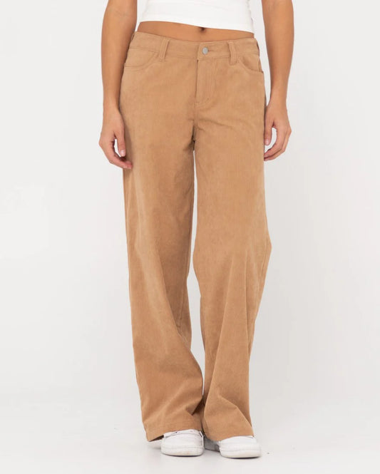 RUSTY The Secret Low Rise Wide Leg Cord Pant OatMilk