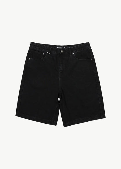 Lil C - Organic Denim Baggy Fit Short Washed Black Organic Denim Baggy Fit Short