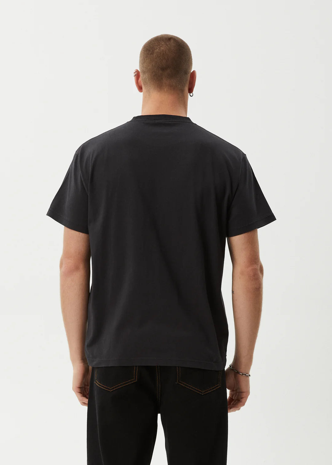AFENDS World Wide Boxy Tee Recycled Stone Black