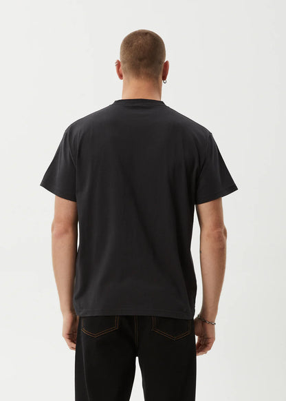 AFENDS World Wide Boxy Tee Recycled Stone Black