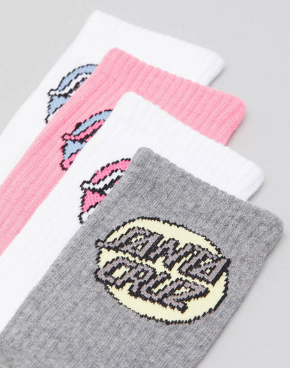 Youth Pop Dot 4 Pack Crew Socks