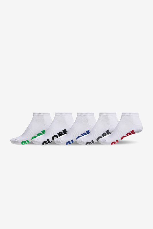 Globe Large Stealth Ankle Sock 5 Pack (12-15) White