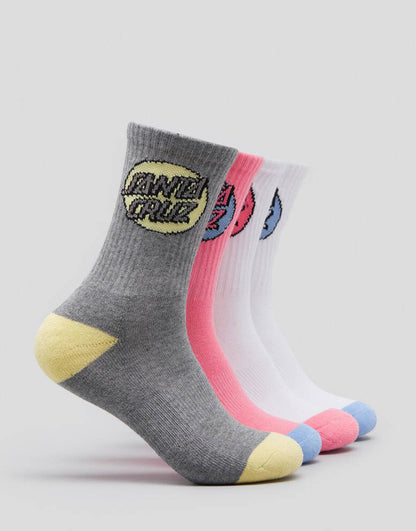 Youth Pop Dot 4 Pack Crew Socks