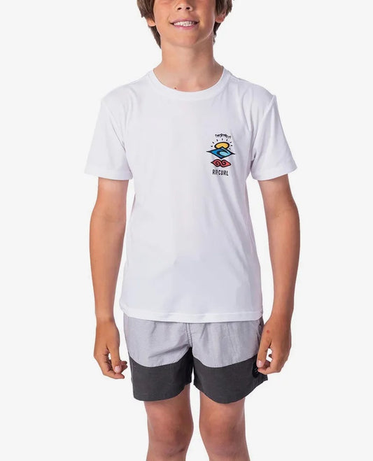 Boys Search Logo Short Sleeve UV Tee Rash Vest